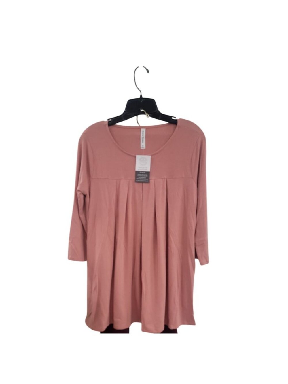 Zenana Premium Womens Blush Pink Pleated Tunic Top Large